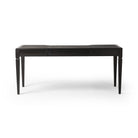 Back of Four Hands Claude Desk in Distressed Black Oak Veneer on a white background at Addison West