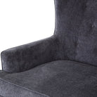 Close up of Four Hands Clermont Chair in Charcoal Worn Velvet on a white background