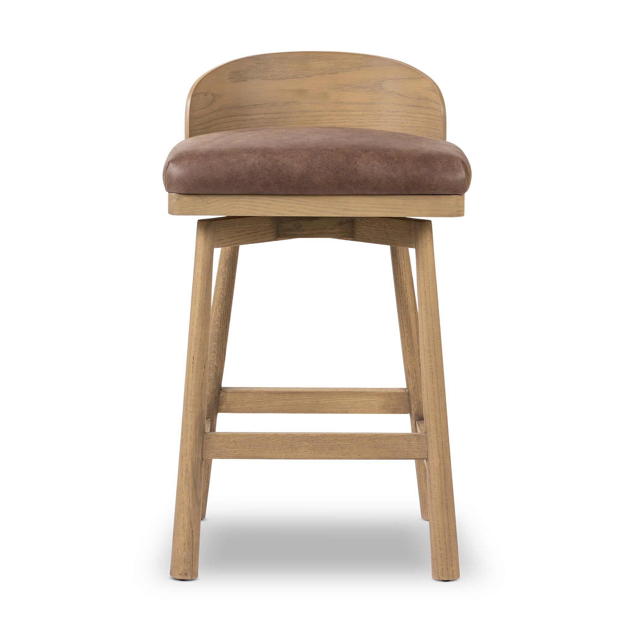 Four Hands Cloris Swivel Counter Stool in Palermo Cigar on white background at Addison West.