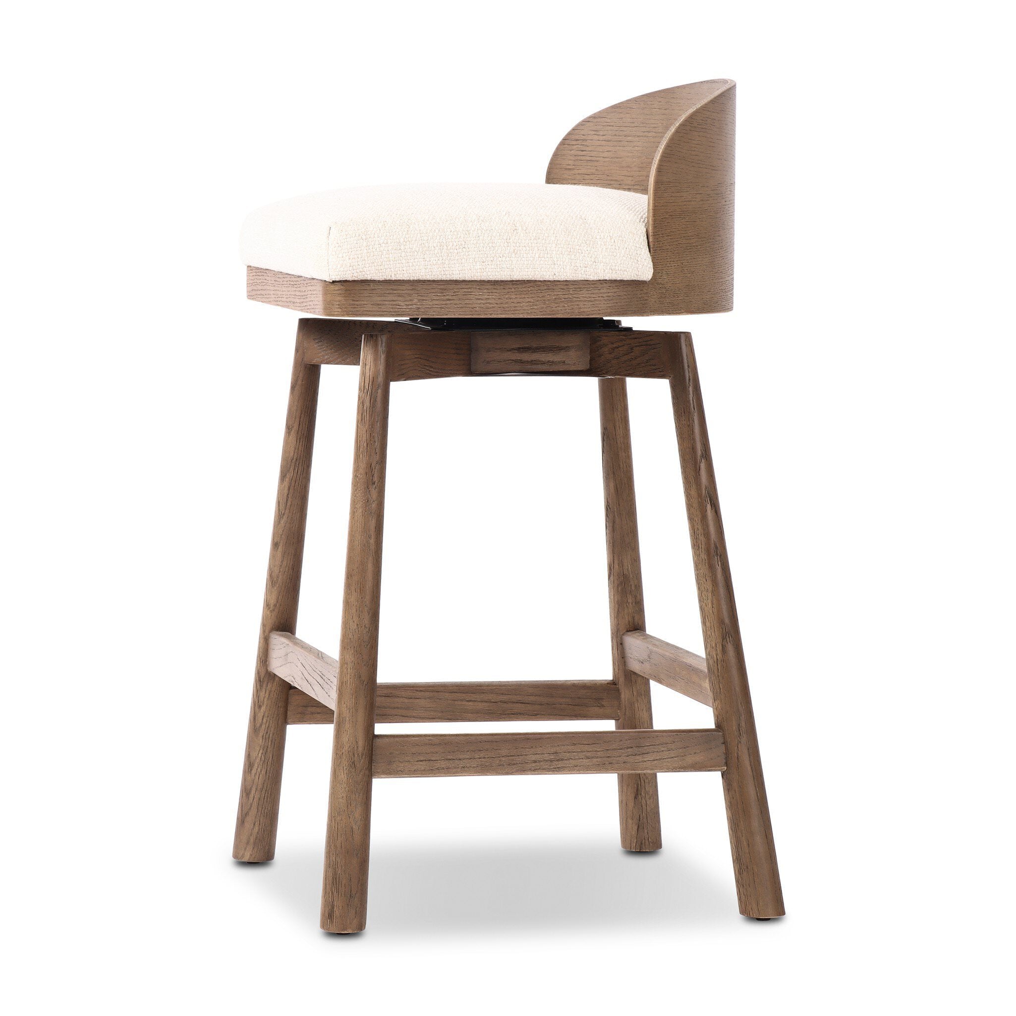 Four Hands Cloris Swivel Counter Stool in Thames Cream on white background at Addison West.