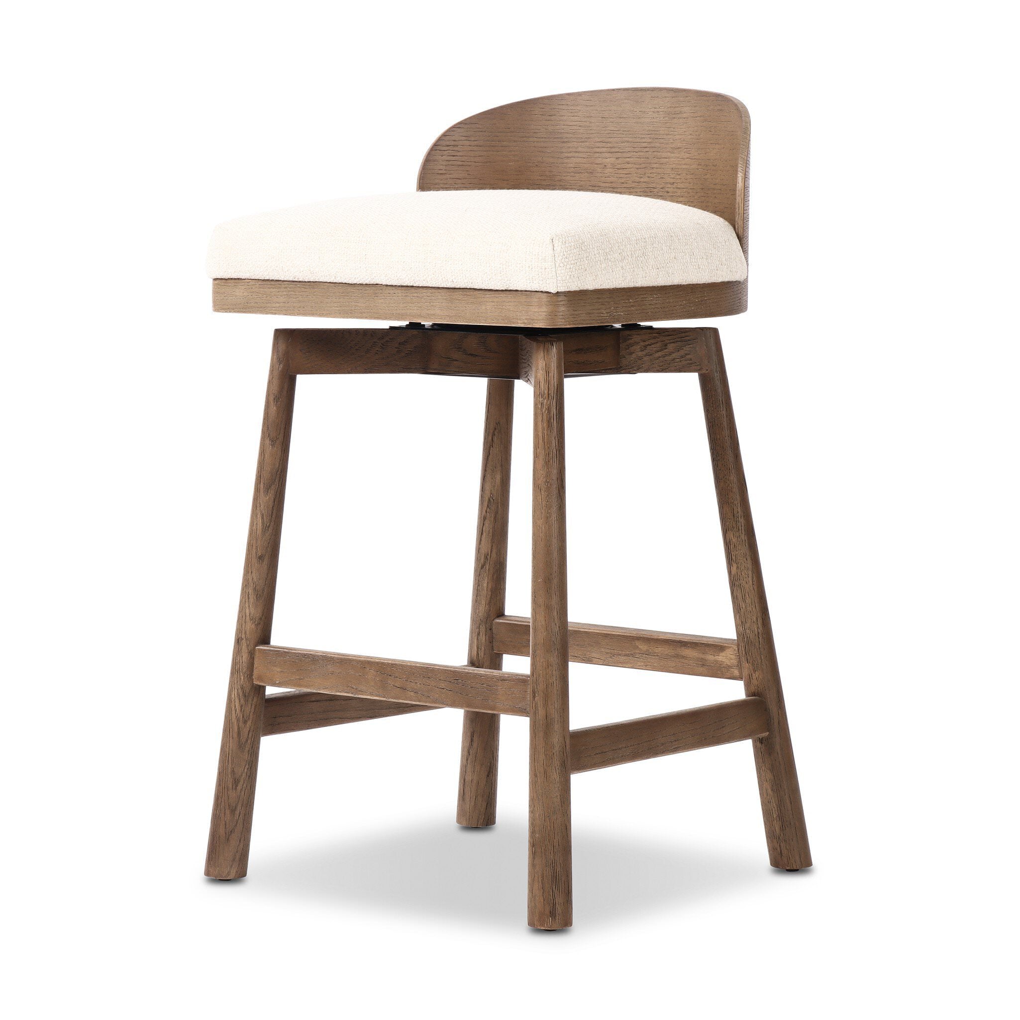 Four Hands Cloris Swivel Counter Stool in Thames Cream on white background at Addison West.
