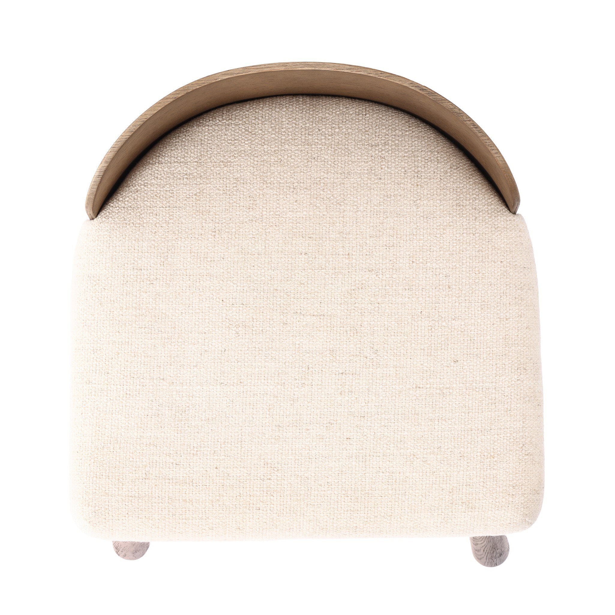 Close up of Four Hands Cloris Swivel Counter Stool in Thames Cream on white background at Addison West.