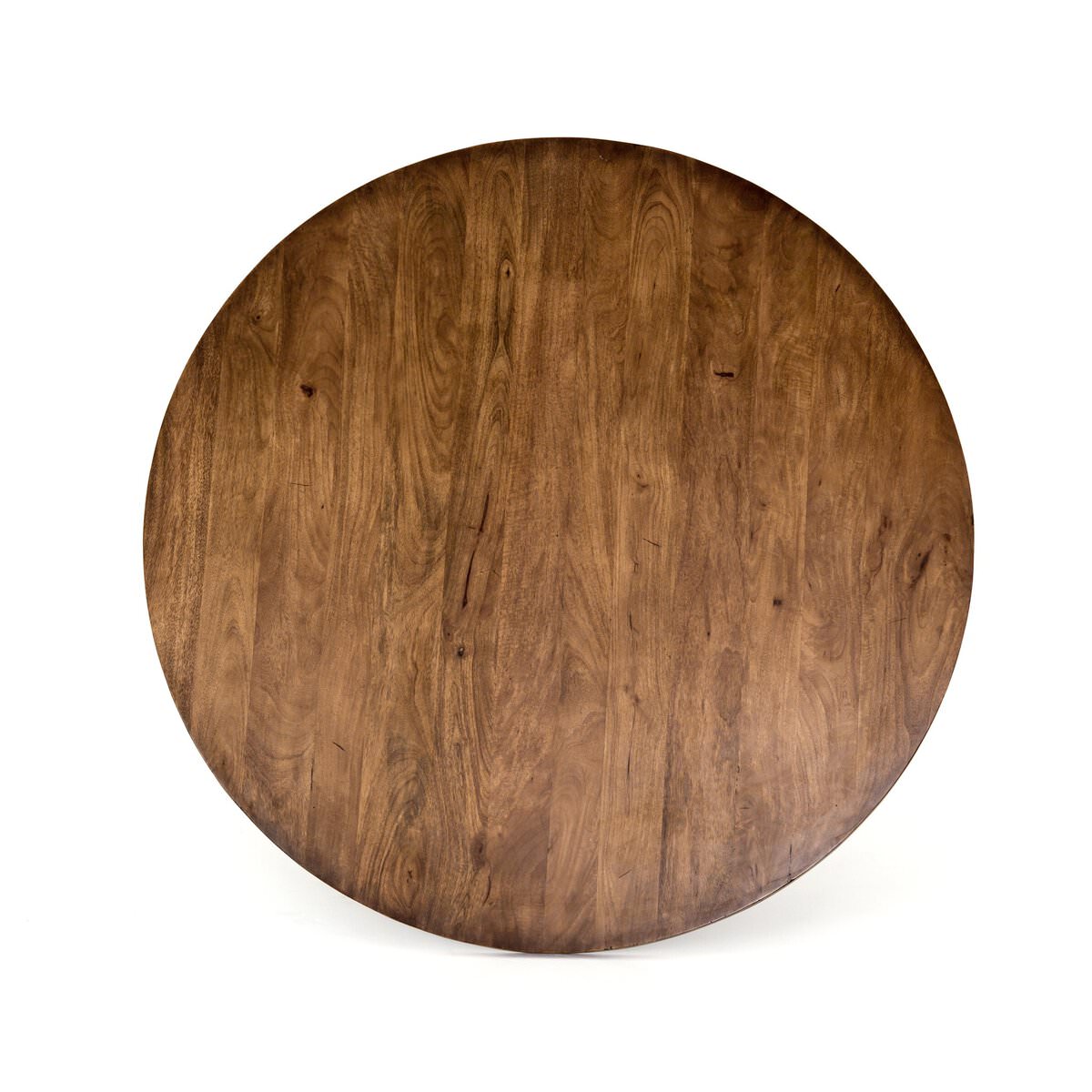 Four Hands Cobain Round 60" Dining Table in Reclaimed Mango on a white background