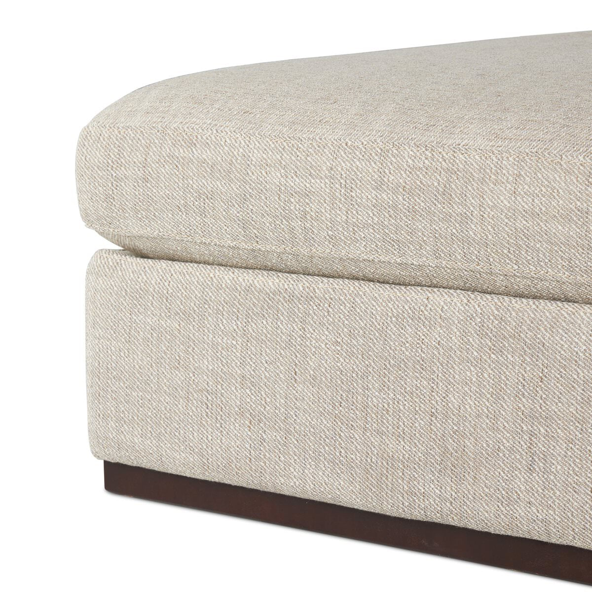 Close up of Four Hands Colt Sectional Ottoman in Canton Dove on a white background at Addison West