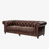 Four Hands brand chesterfield style Conrad Sofa In Cigar on a white backrgound