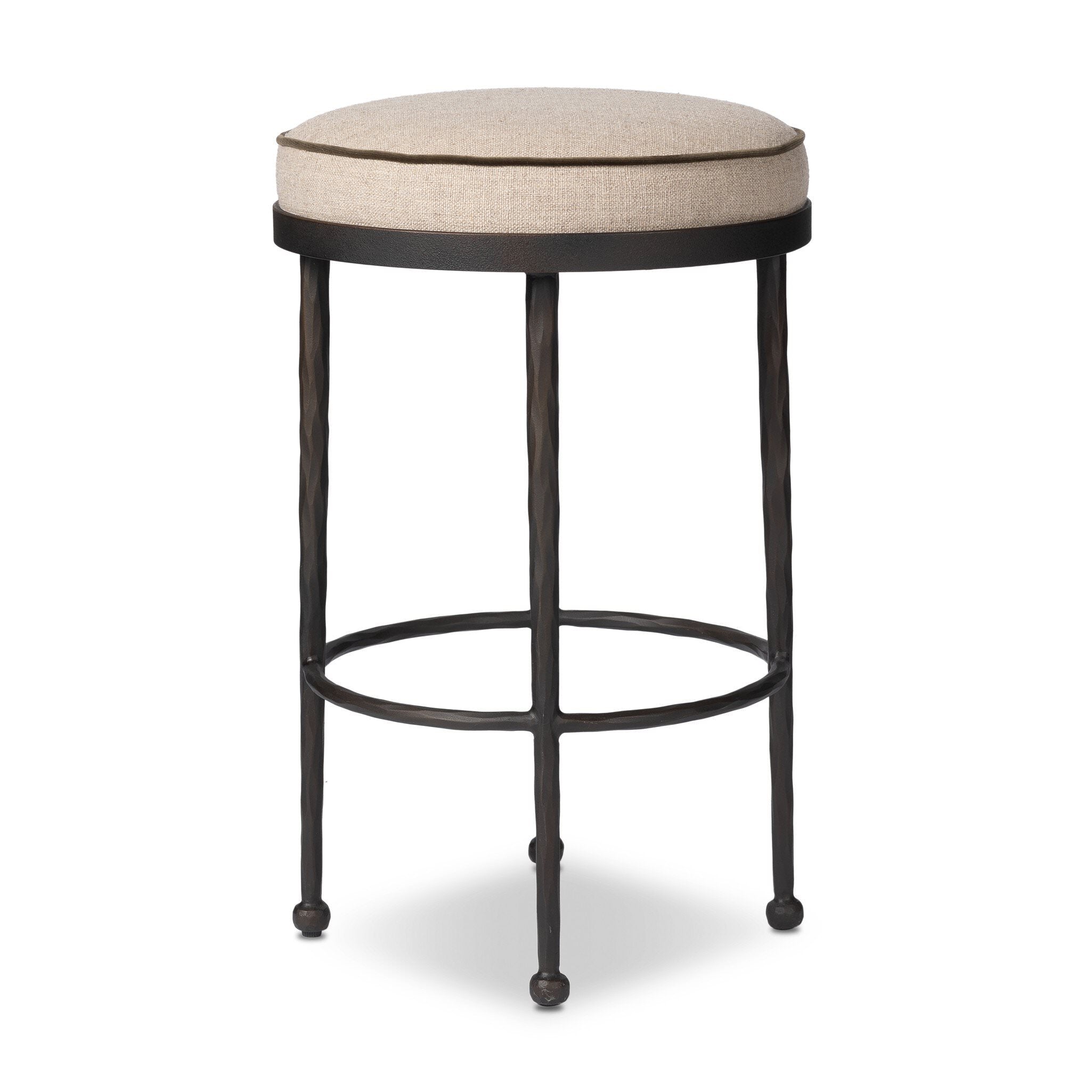 Four Hands Corinne Counter Stool in Alcala Taupe on white background at Addison West.