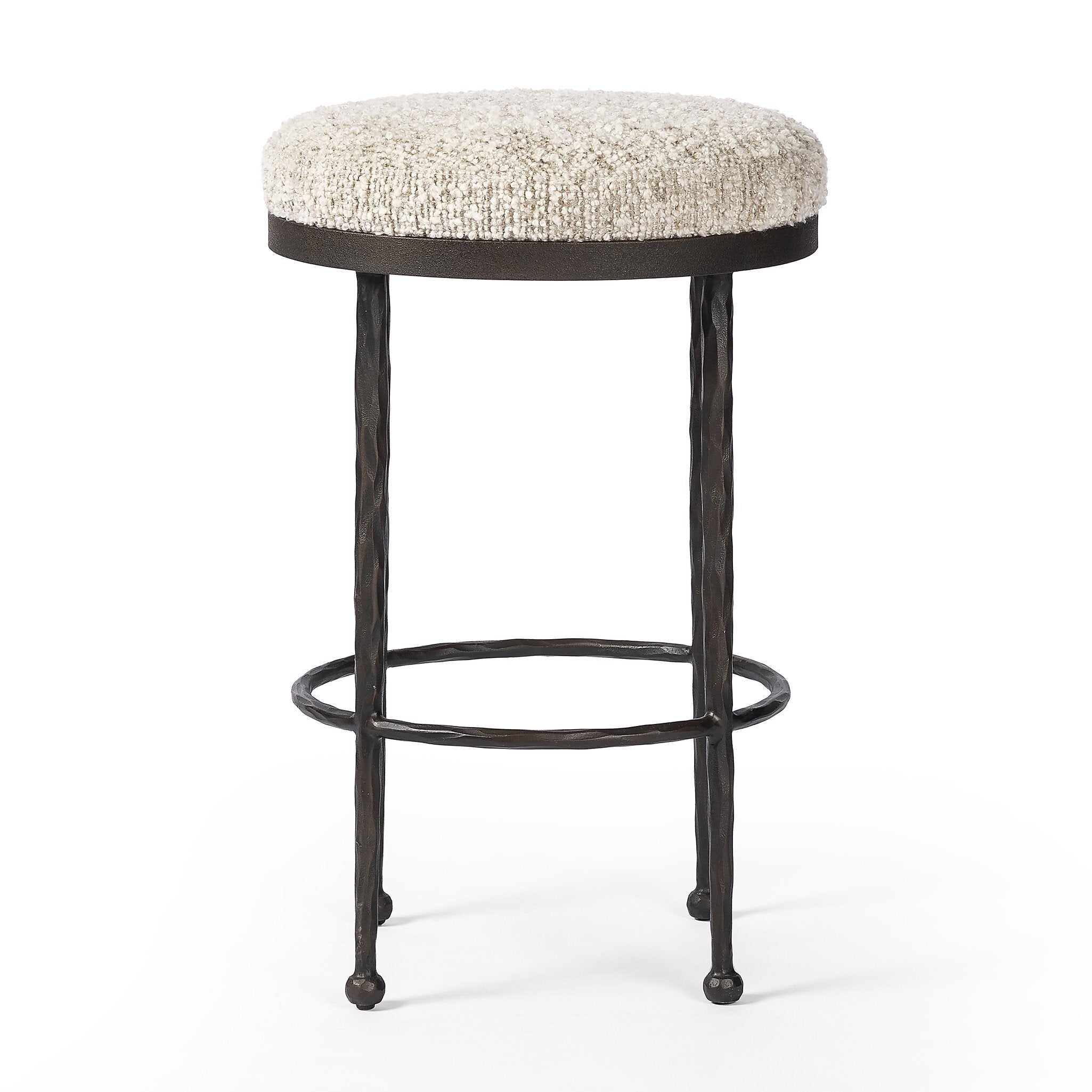Four Hands Corinne Counter Stool in Ivan Stone on white background at Addison West.