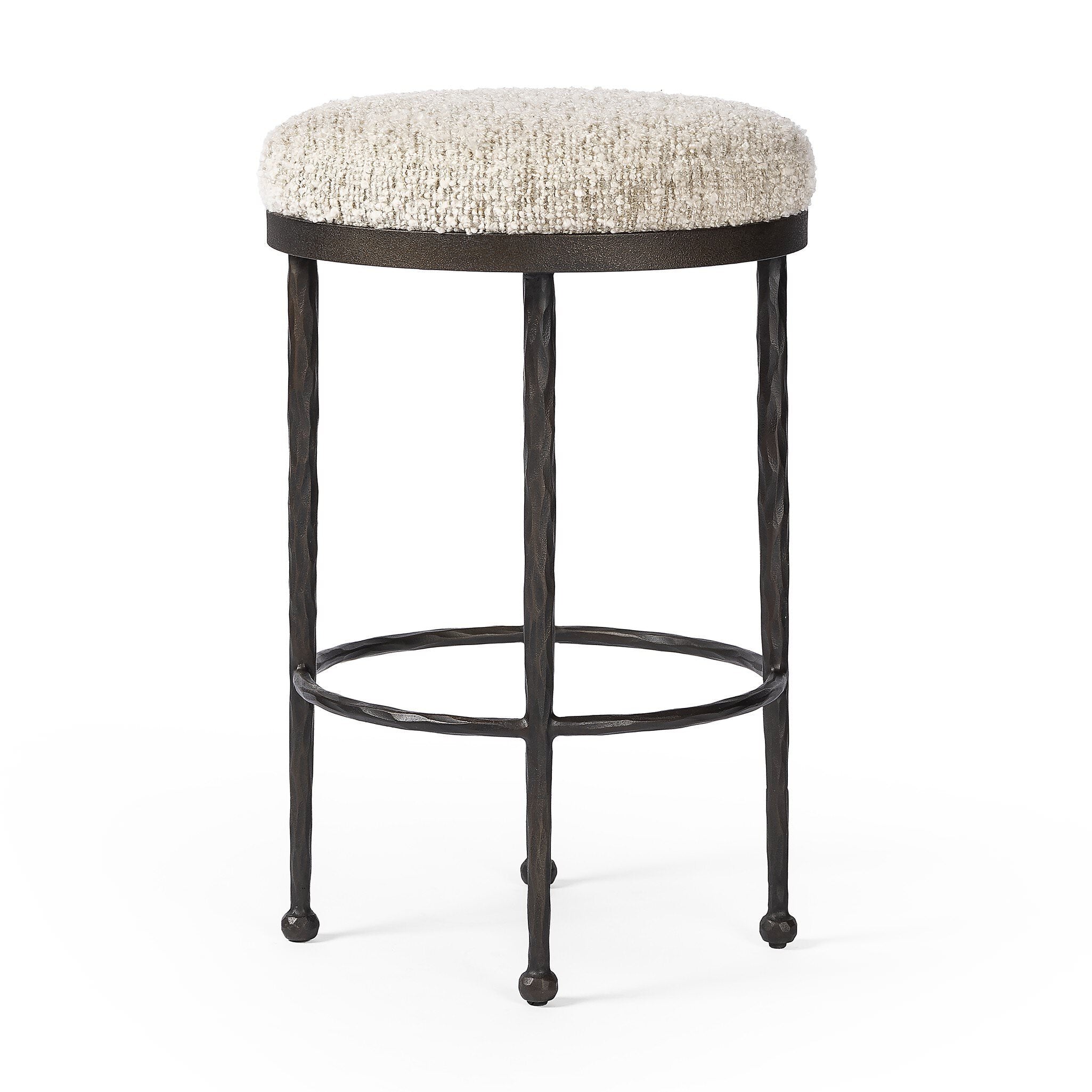 Four Hands Corinne Counter Stool in Ivan Stone on white background at Addison West.