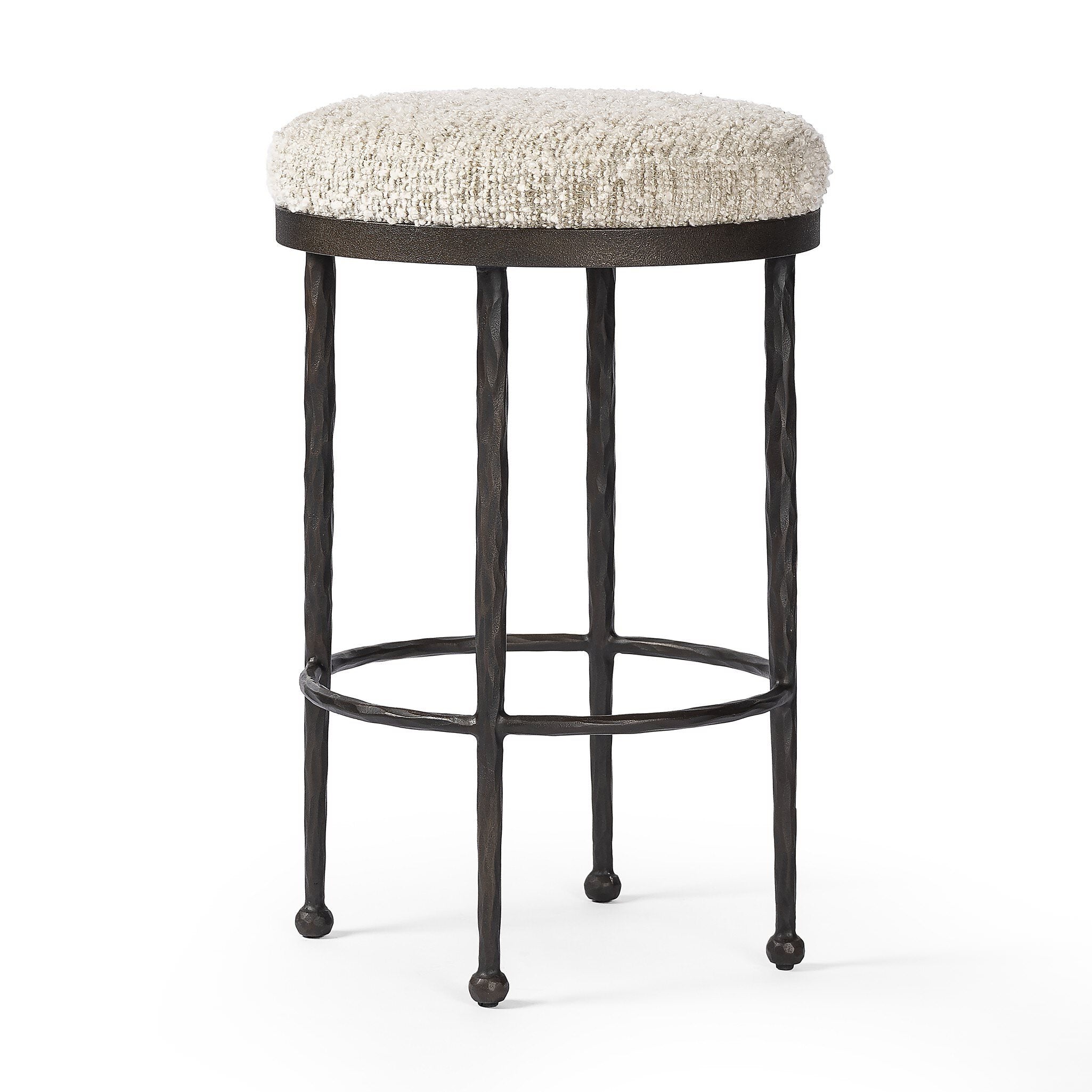 Four Hands Corinne Counter Stool in Ivan Stone on white background at Addison West.