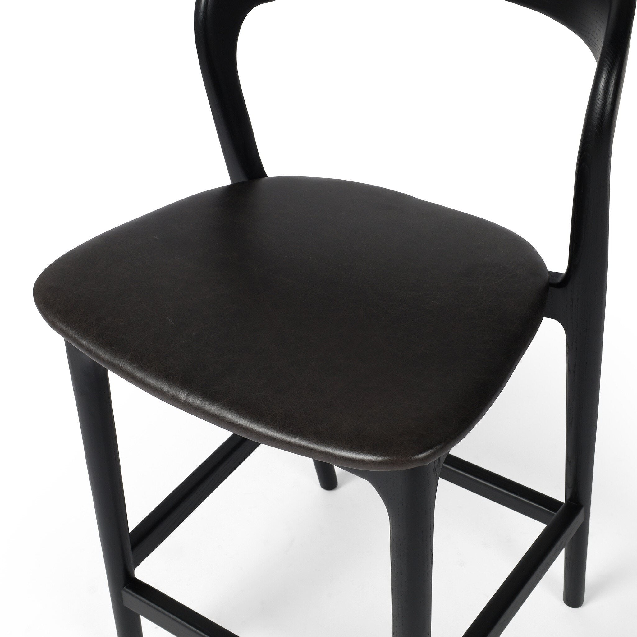 Four Hands Counter Stool in Sonoma Black on a white background at Addison West