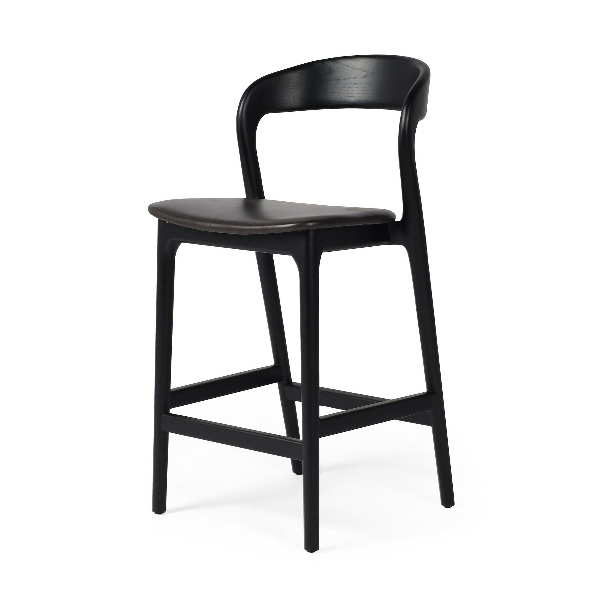 Four Hands Counter Stool in Sonoma Black on a white background at Addison West