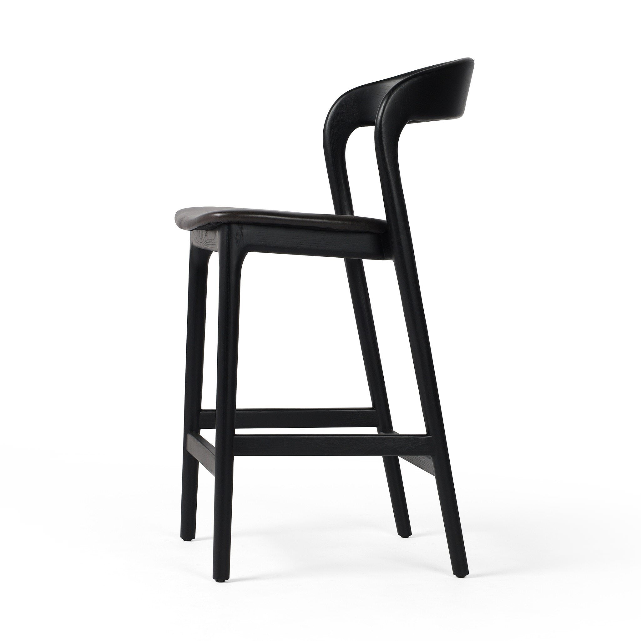 Four Hands Counter Stool in Sonoma Black on a white background at Addison West