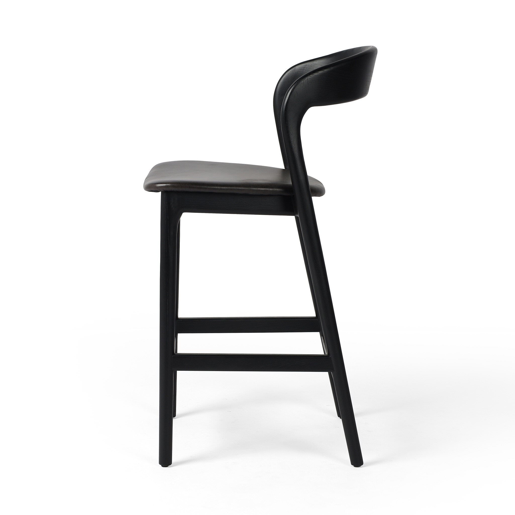 Four Hands Counter Stool in Sonoma Black on a white background at Addison West