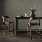 Four Hands Counter Stool in Sonoma Coco in a grey dining room at Addison West