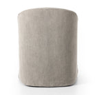 Back of Four Hands Cove Dining Chair With Casters in Heather Twill Stone on a white background