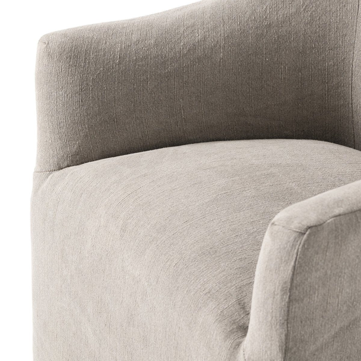 Four Hands Cove Dining Chair With Casters in Heather Twill Stone - Addison West 