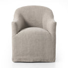 Four Hands Cove Dining Chair With Casters in Heather Twill Stone on a white background