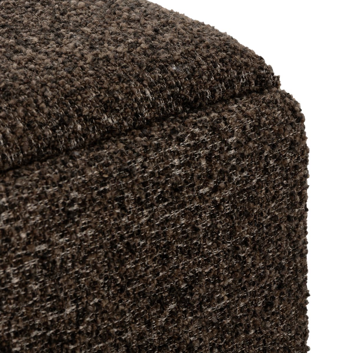 Close up of Four Hands Daniel Ottoman in Ivan Granite on a white background at Addison West