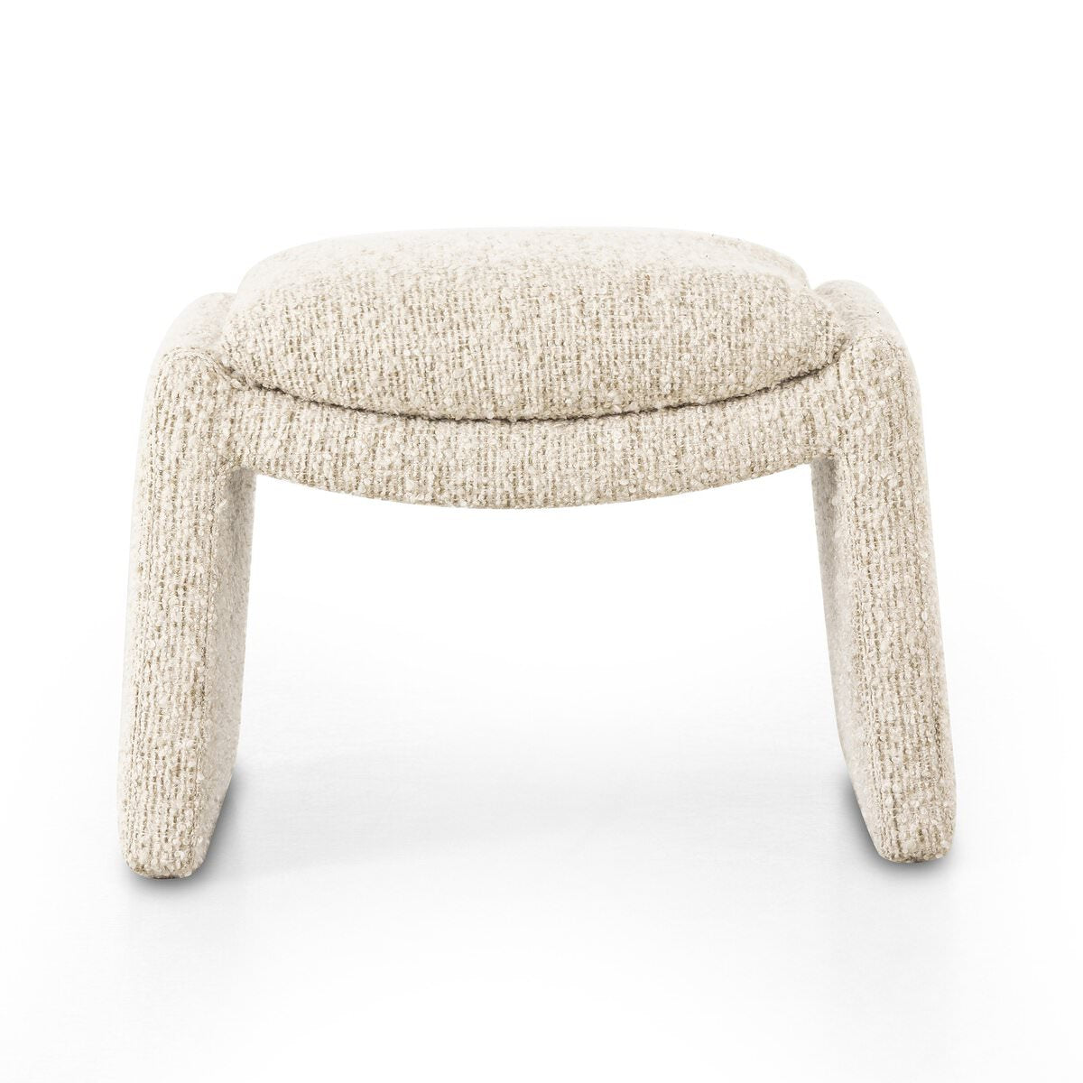Four Hands Daniel Ottoman in Ivan Sand on a white background at Addison West