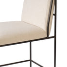 Close up of Four Hands Decker Counter Stool in Crypton Wayfarer Snow on white background at Addison West.