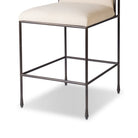 Close up of Four Hands Decker Counter Stool in Crypton Wayfarer Snow on white background at Addison West.
