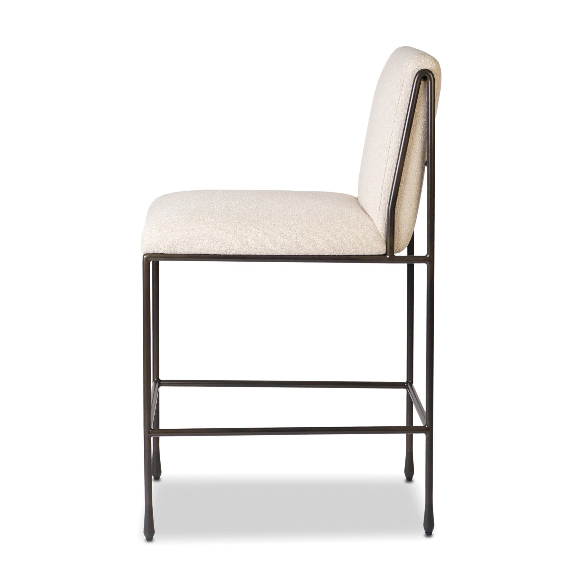 Four Hands Decker Counter Stool in Crypton Wayfarer Snow on white background at Addison West.