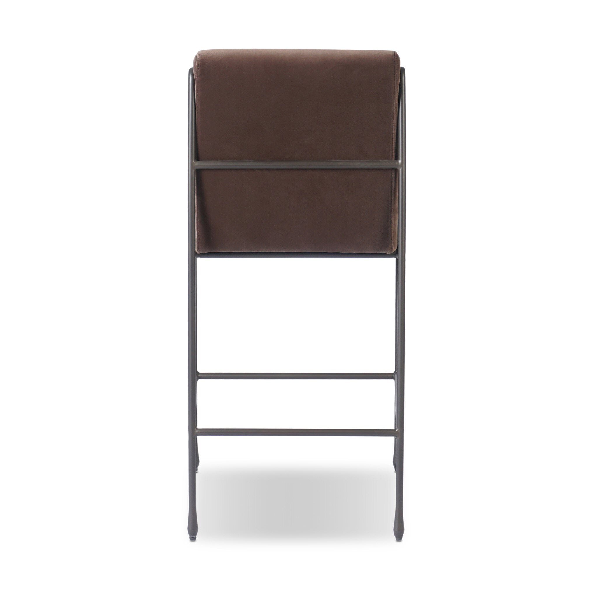 Four Hands Decker Counter Stool in Surrey Mink on white background at Addison West.
