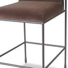 Close up of Four Hands Decker Counter Stool in Surrey Mink on white background at Addison West.