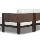 Close up of Four Hands Delancy Outdoor 2-Piece Sectional with Right Chaise in Arashi Salt on a white background at Addison West