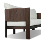 Close up of Four Hands Delancy Outdoor Sofa in Arashi Salt on a white background at Addison West