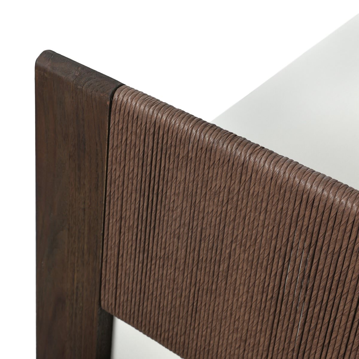 Close up of Four Hands Delancy Outdoor Sofa in Arashi Salt on a white background at Addison West