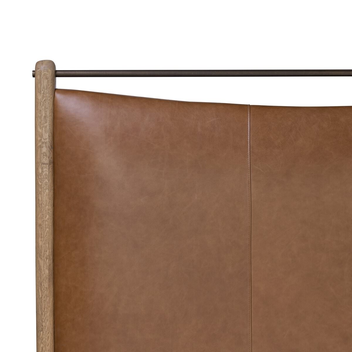 Close up of Four Hands Dina Bed in Sonoma Chestnut, Queen on a white background at Addison West