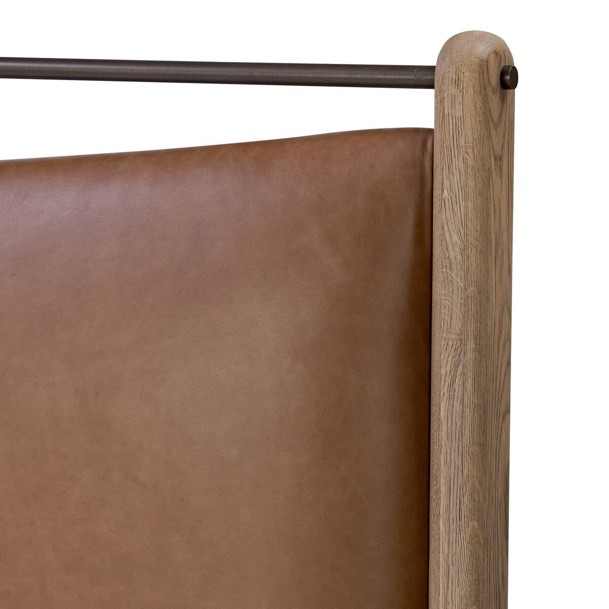 Close up of Four Hands Dina Bed in Sonoma Chestnut, Queen on a white background at Addison West