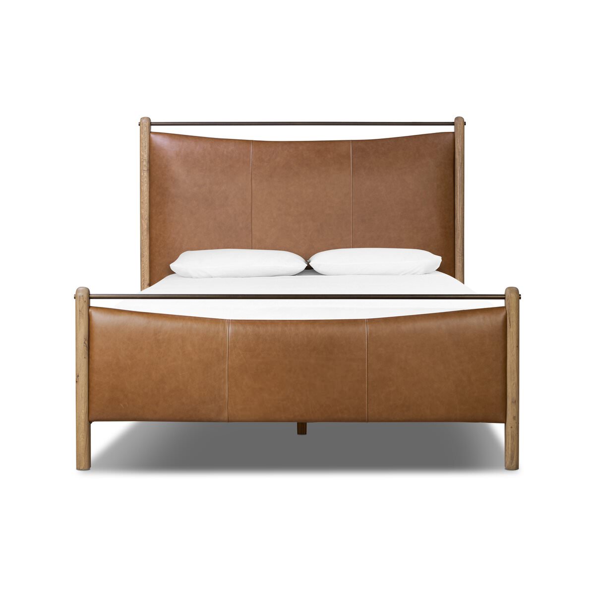 Four Hands Dina Bed in Sonoma Chestnut, Queen on a white background at Addison West
