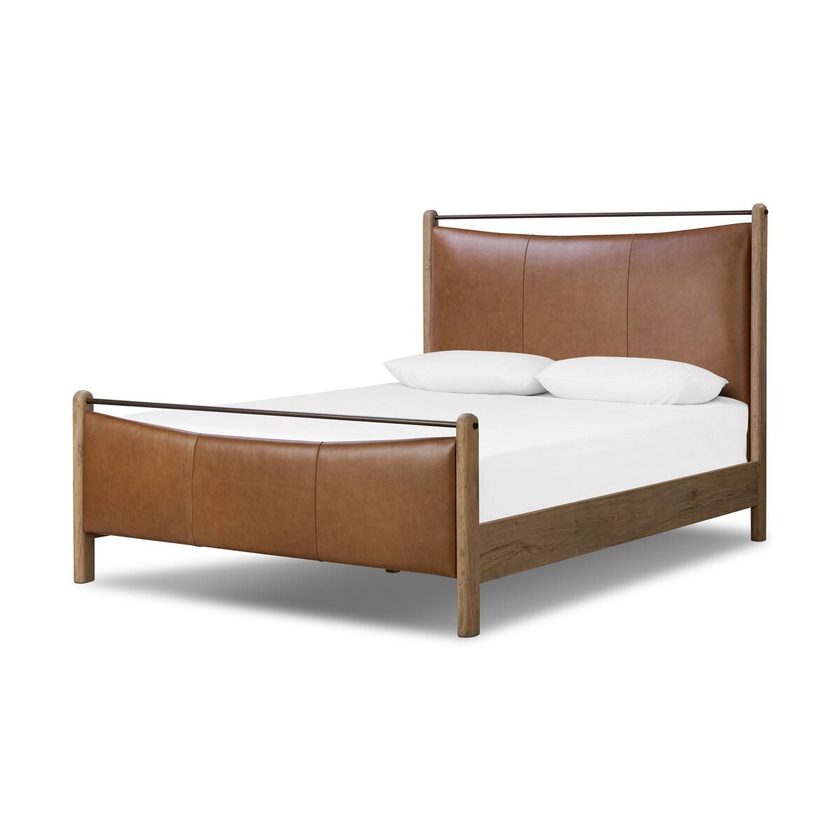 Four Hands Dina Bed in Sonoma Chestnut, Queen on a white background at Addison West