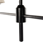 Close up of Four Hands Dodie Linear Chandelier in Jet Black on a white background