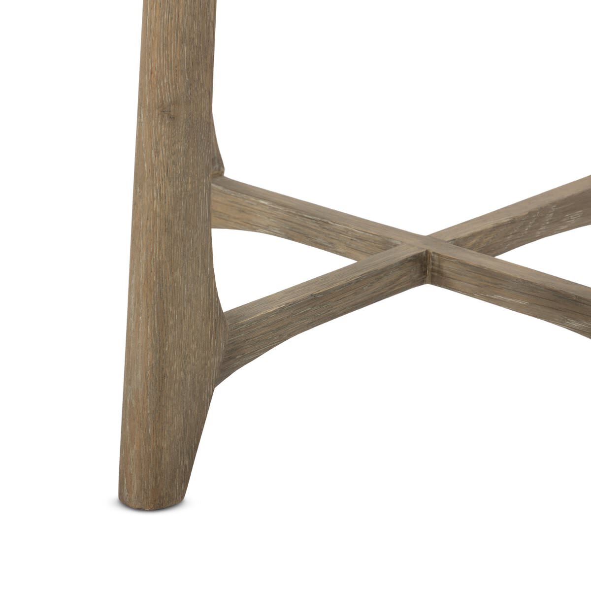 Close up of Four Hands Dupree End Table in Washed Oak on a white background at Addison West