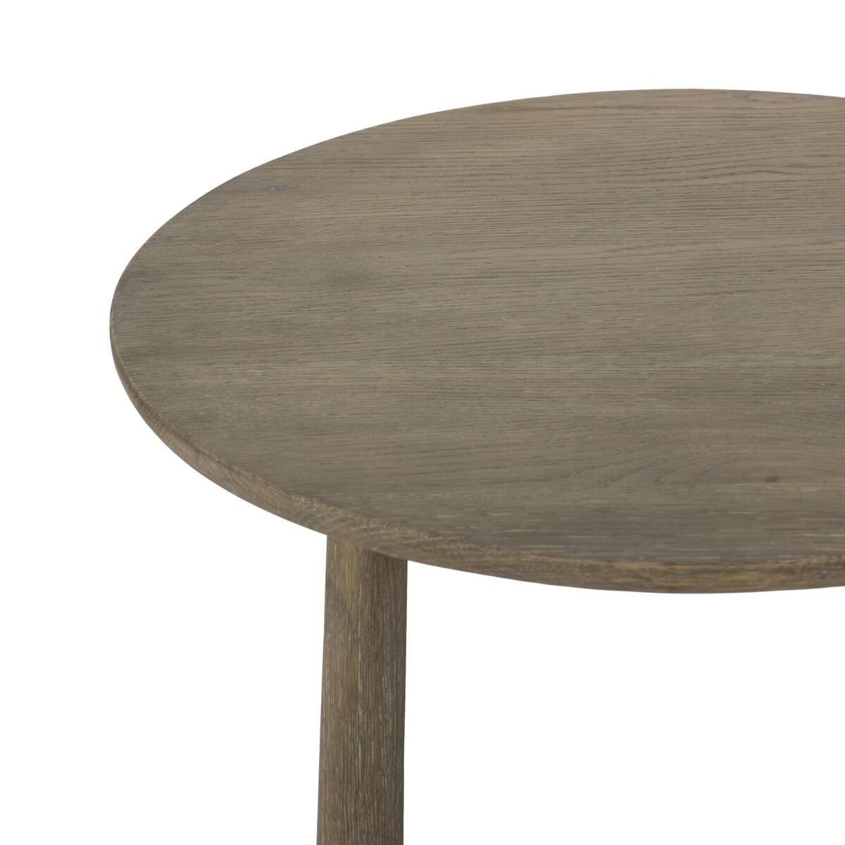 Close up of Four Hands Dupree End Table in Washed Oak on a white background at Addison West