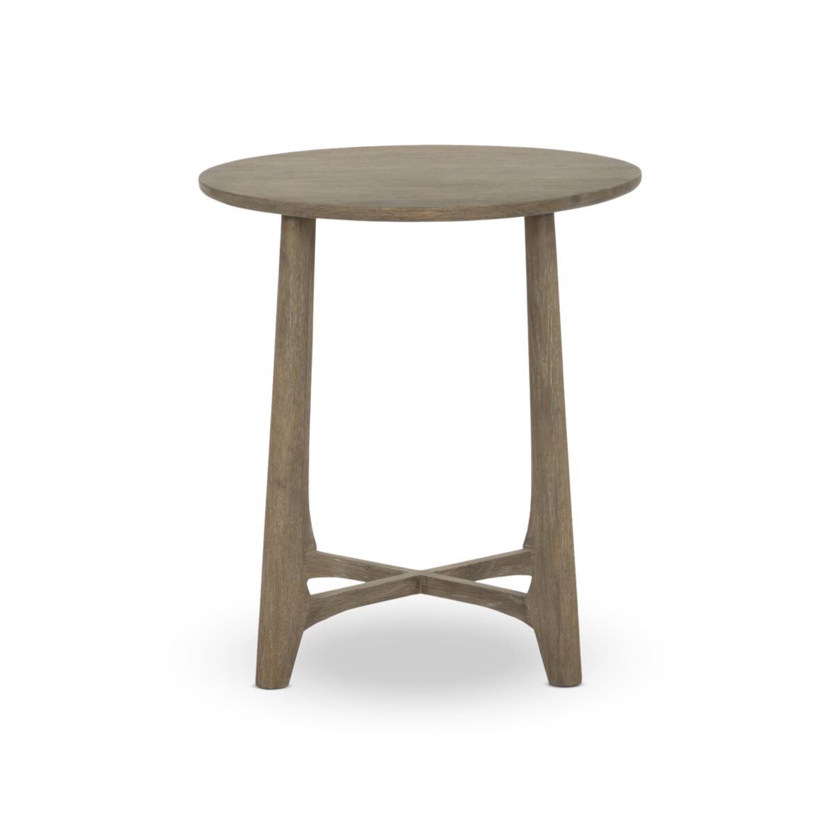 Four Hands Dupree End Table in Washed Oak on a white background at Addison West