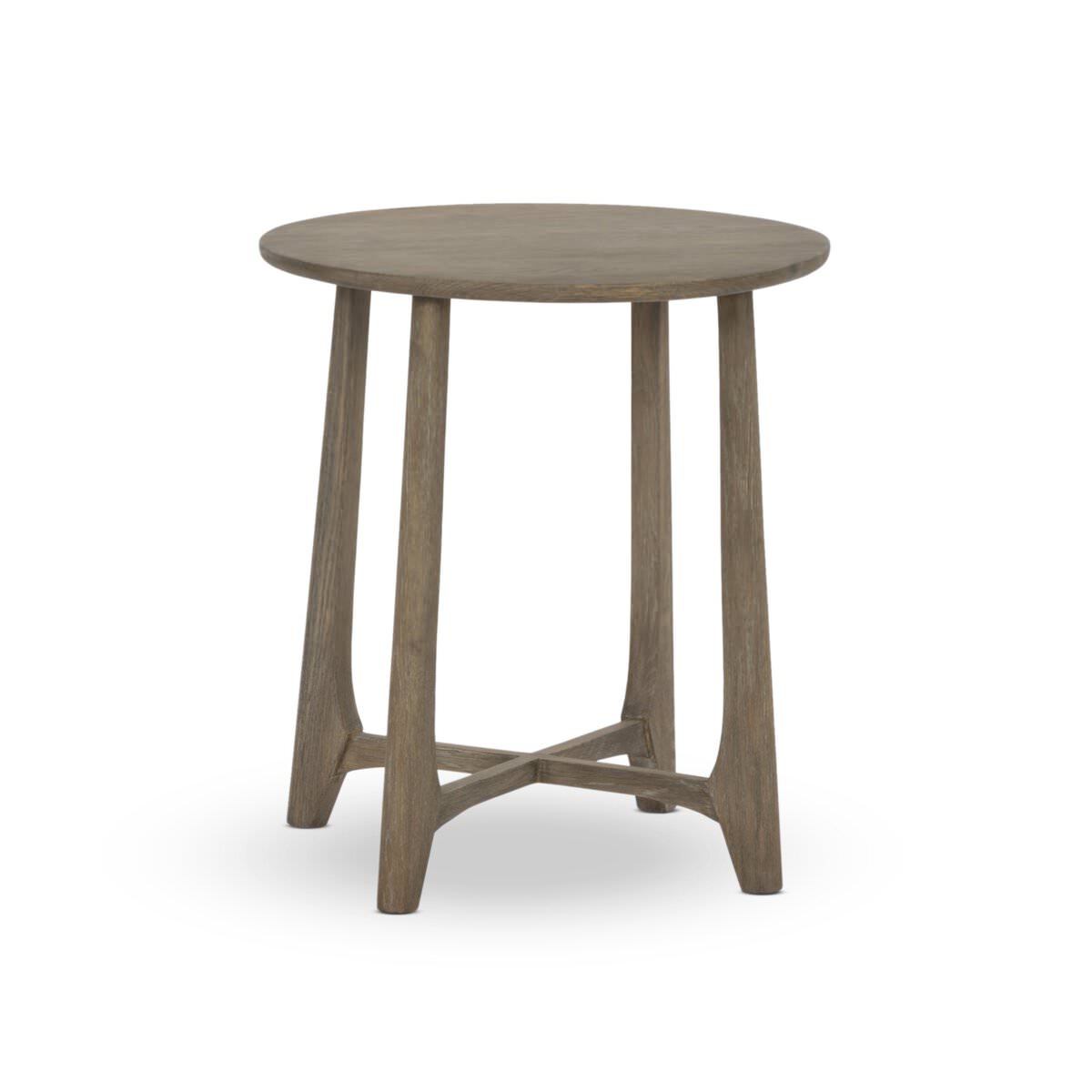 Four Hands Dupree End Table in Washed Oak on a white background at Addison West
