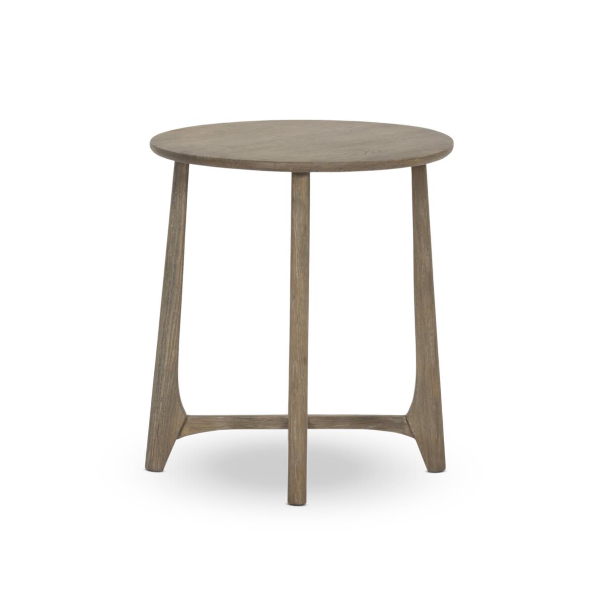 Four Hands Dupree End Table in Washed Oak on a white background at Addison West