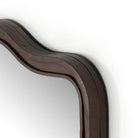 Close up of Four Hands Effie Mirror in Rustic Iron on a white background at Addison West