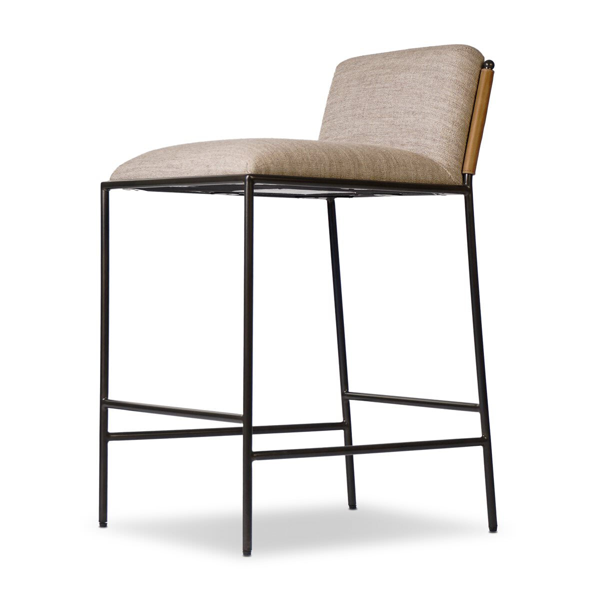 Four Hands Elba Counter Stool in Alcala Wheat on a white background at Addison West