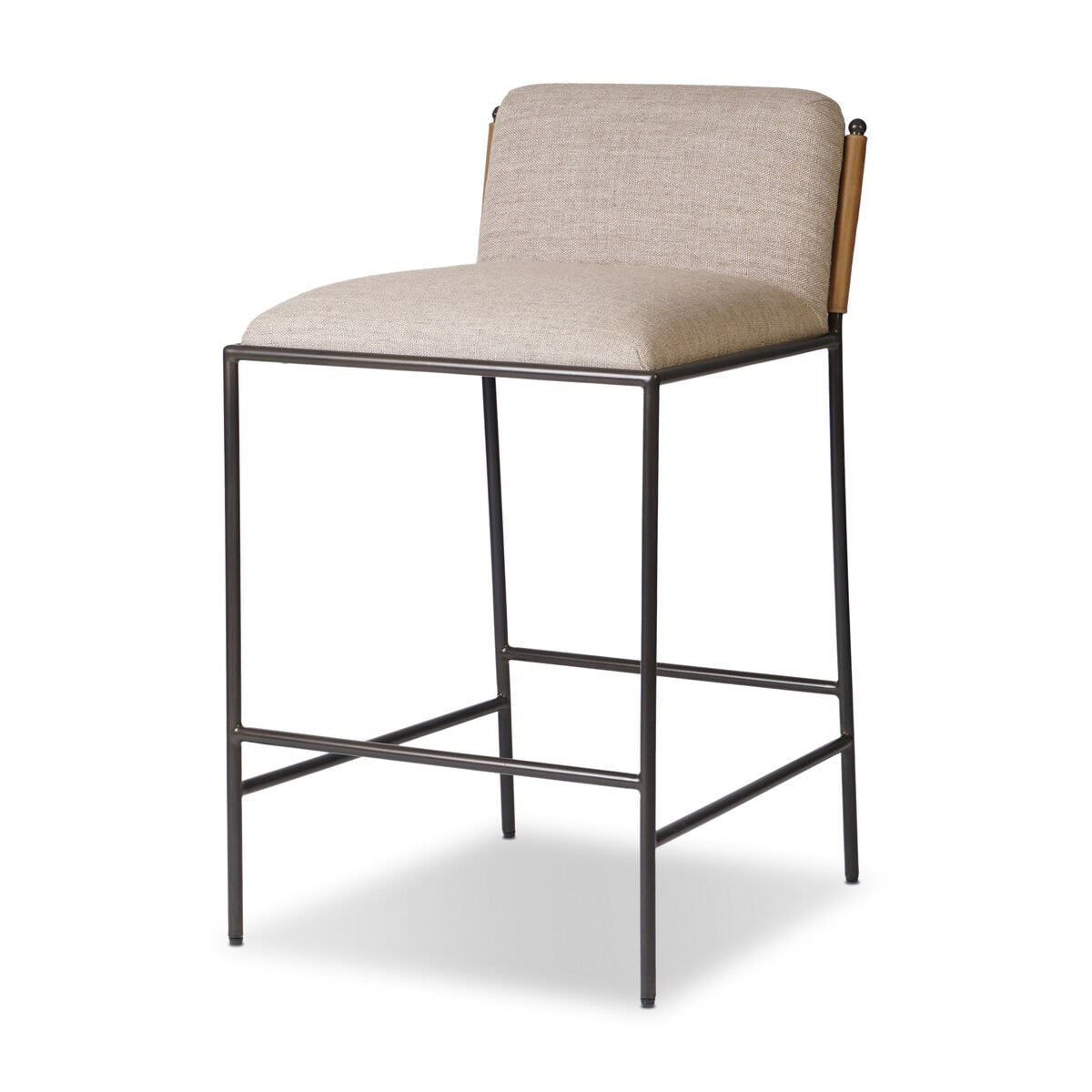 Four Hands Elba Counter Stool in Alcala Wheat on a white background at Addison West