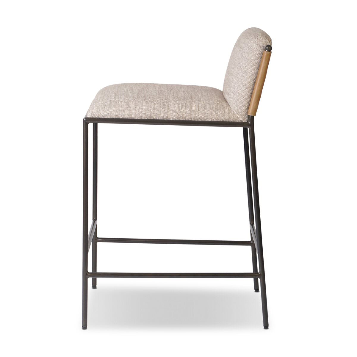 Four Hands Elba Counter Stool in Alcala Wheat on a white background at Addison West