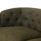 Close up of Four Hands Ellsworth Sofa in Sutton Olive on a white background at Addison West