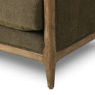 Close up of Four Hands Ellsworth Sofa in Sutton Olive on a white background at Addison West