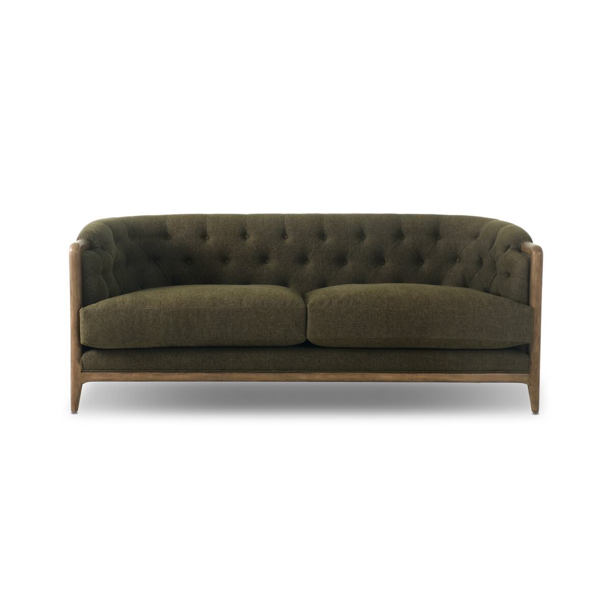 Four Hands Ellsworth Sofa in Sutton Olive on a white background at Addison West