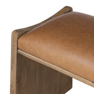 Close up of Four Hands Eros Accent Bench in Conroe Drift on a white background at Addison West