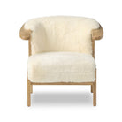 Four Hands Fabian Chair in Cream Shearling on a white background at Addison West
